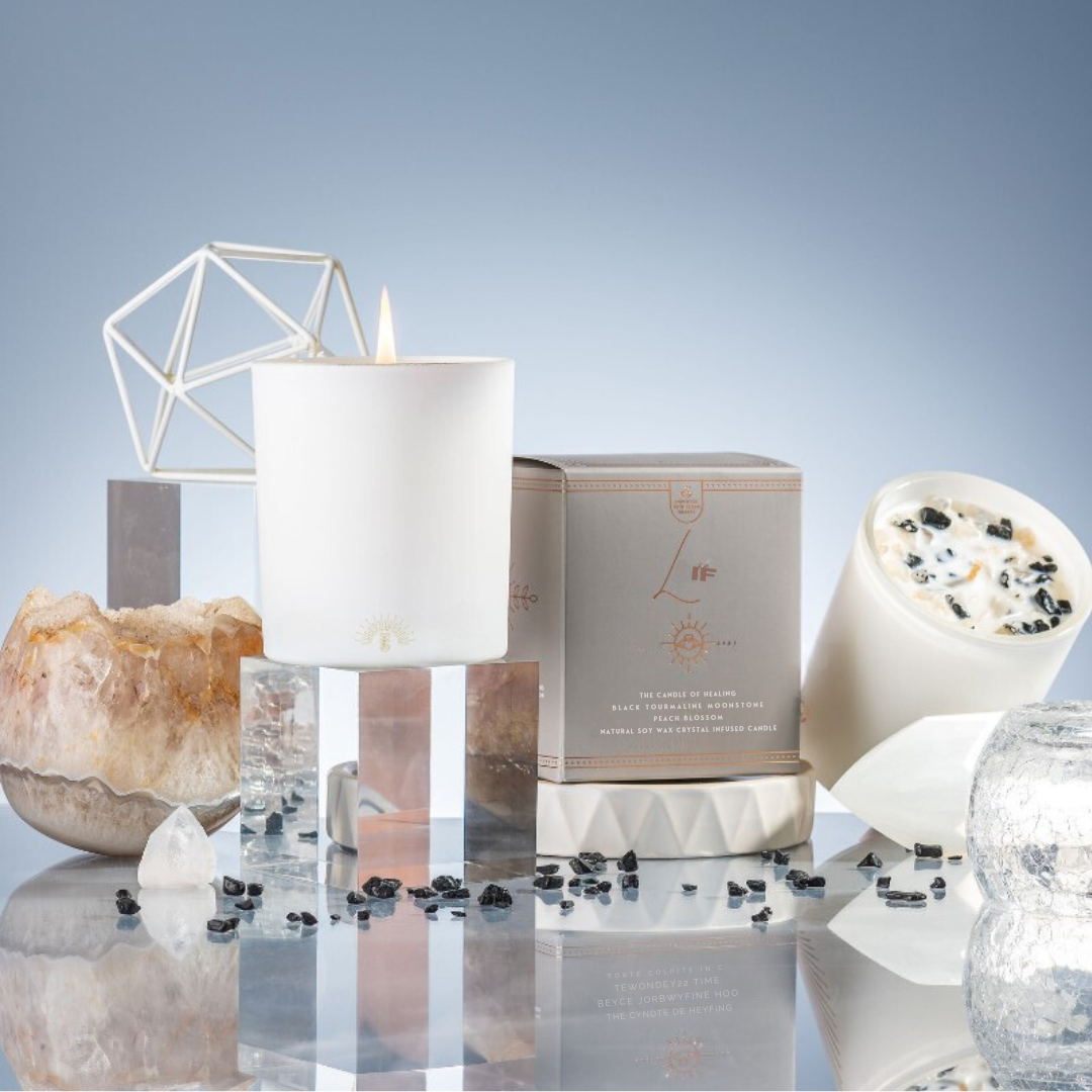 Lois' | Crystal Candle of Healing | Peach Blossom