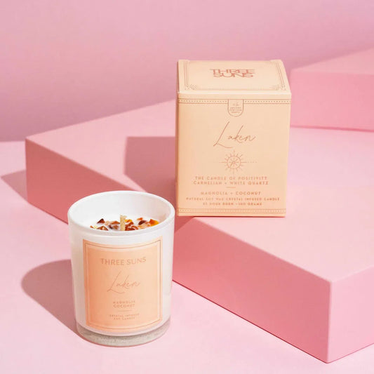 Laken | Mini Candle of Positivity | Magnolia + Coconut-Candle-ThreeSuns