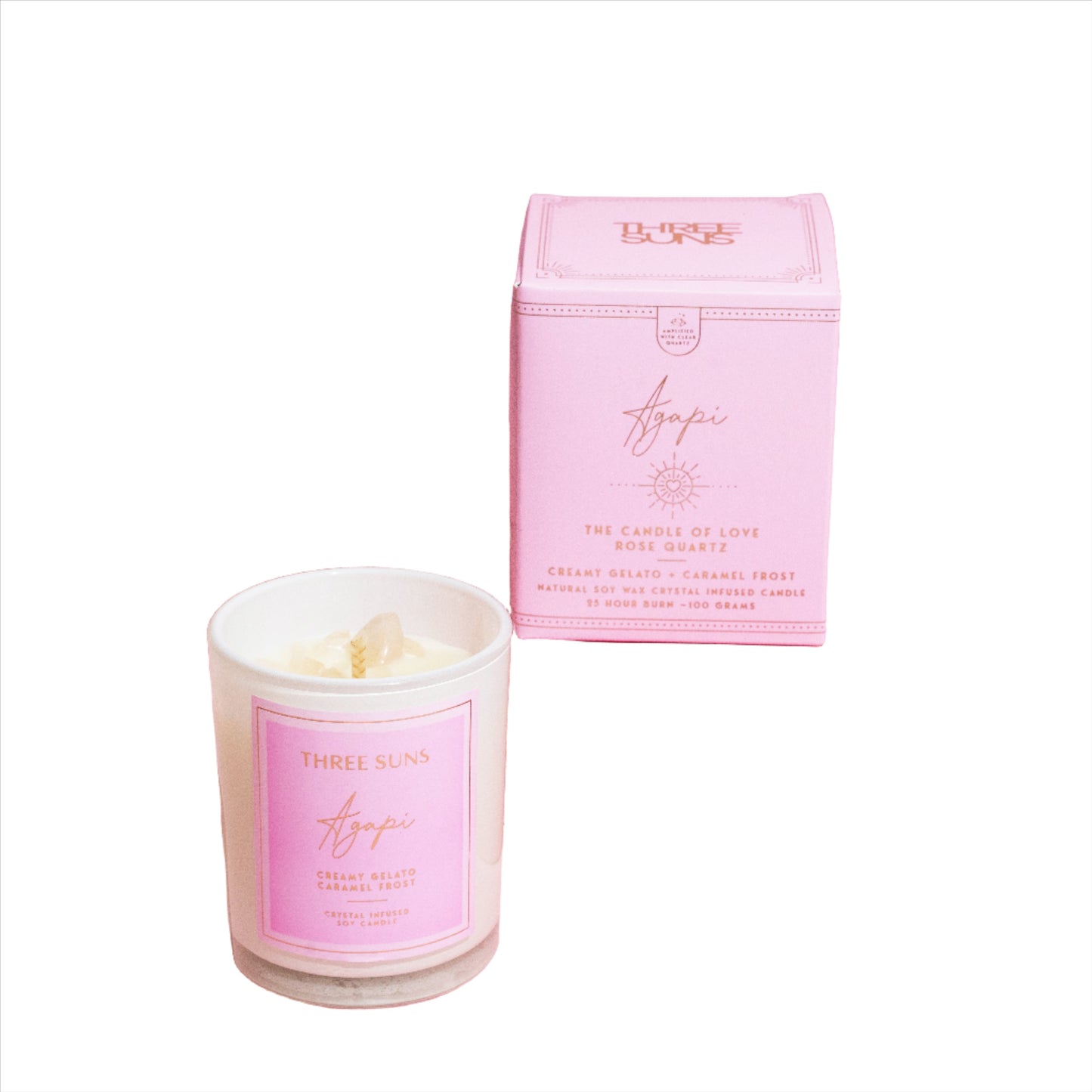 MINI Agapi - The Candle Of Love - Creamy Vanilla + Caramel Frost TESTER