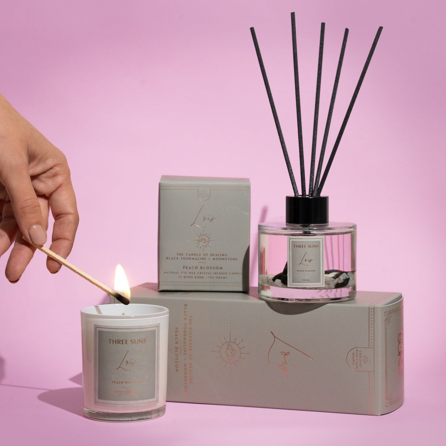 Lois' | 100ml Diffuser of Healing | Peach Blossom - ThreeSuns