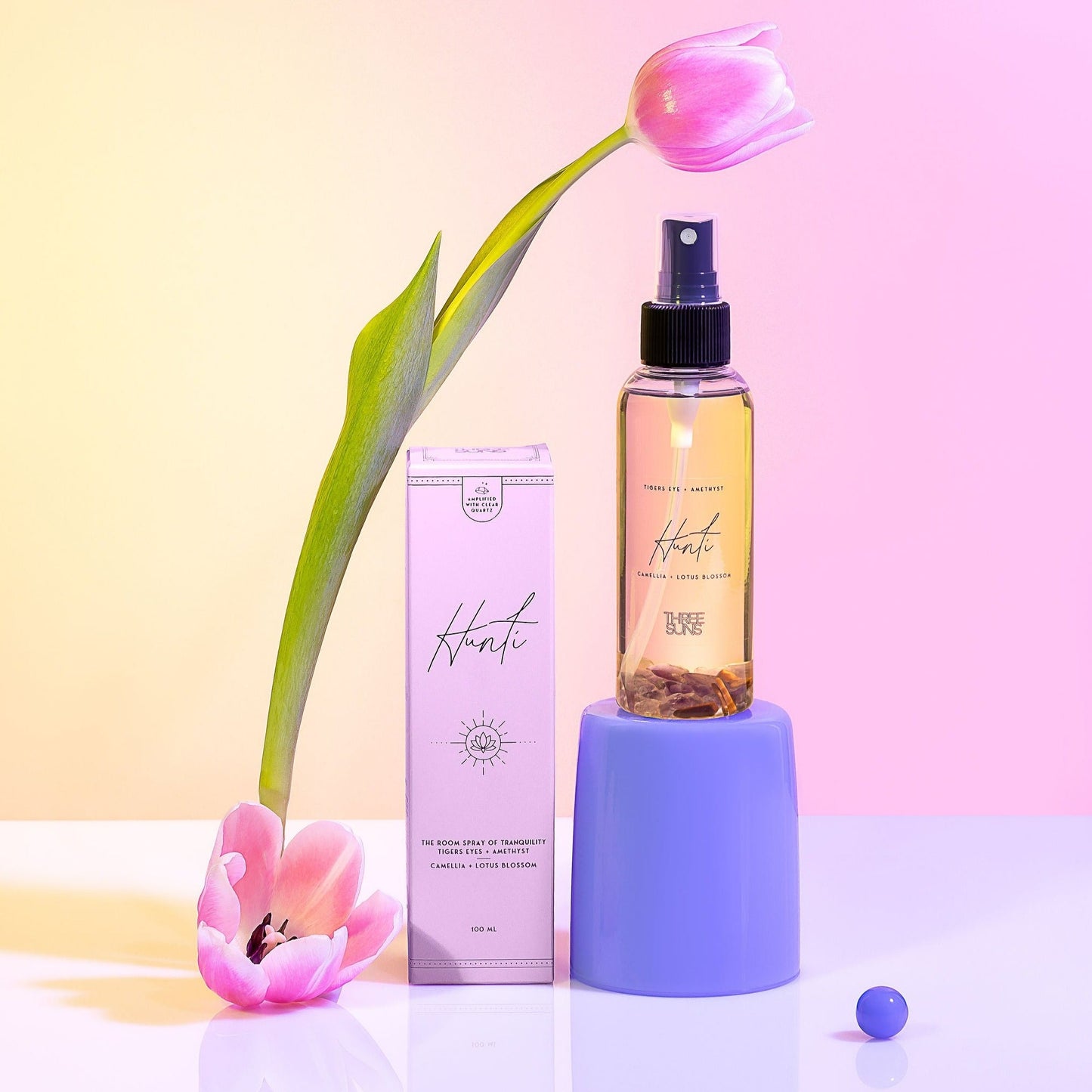 Hunti' | Crystal Room Spray Of Tranquility | Camellia & Lotus Blossom